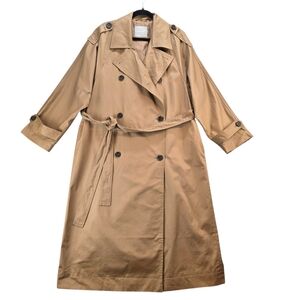 Everlane Outerwear Coat The Cotton Long Trench Coat Toasted Coconut Women's sz L
